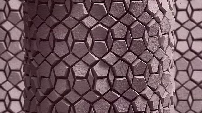 Микромозаика  Sergio Savino Pentagoni 30х30.8см, настенная, цвет: Purple Brown