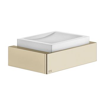 Gessi Rettangolo Мыльница настенная белая, Brass Brushed PVD