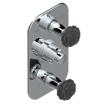 Термостат THG Camelia Black Crystal Внешняя часть с ручками регулировки для арт. G00-A00-5540AE