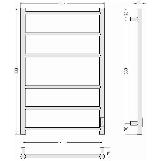 Стилье Формат 27 Полотенцесушитель электрический 80x50 Белый