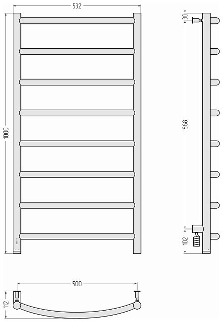 Сунержа Галант 4.0 Полотенцесушитель электрический 100x50 Золотой шёлк