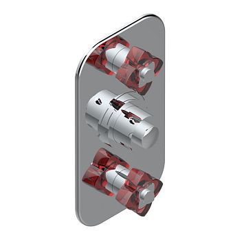 THG Petale de Cristal rouge Смеситель для душа, термостатический, 2 потока, цвет:хром/красный хрусталь