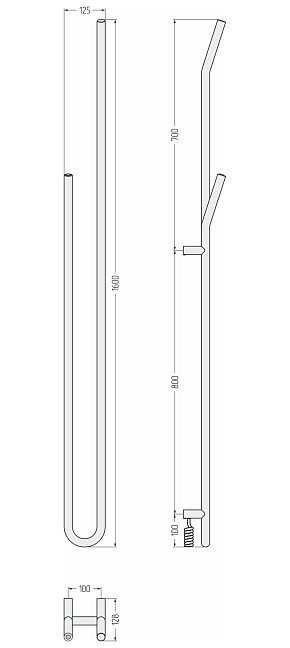 Сунержа Локон Полотенцесушитель электрический 160x12,5 Золотой шёлк
