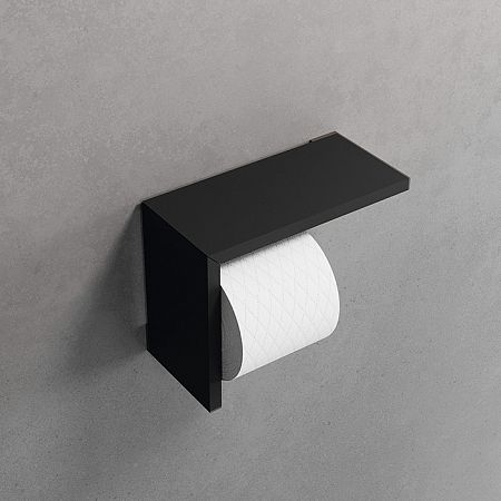 Novellini Kuadra Держатель туалетной бумаги, цвет черный матовый