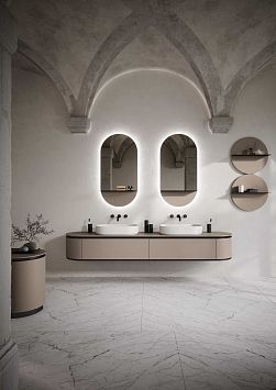 Комплект мебели Oasis Naos, подвесной, столешница: покрытие Purefeel "Corda Elegance", Отделка: Матовый лакированный цвет "Corda Elegance" / Сатиновое золото