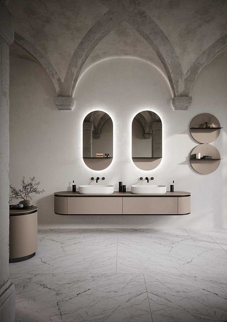 Комплект мебели Oasis Naos, подвесной, столешница: покрытие Purefeel "Corda Elegance", Отделка: Матовый лакированный цвет "Corda Elegance" / Сатиновое золото