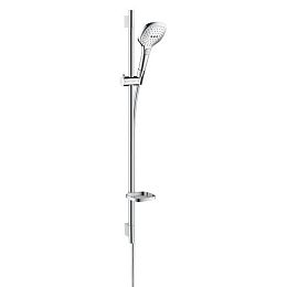 Душевой набор Hansgrohe Raindance Select E: штанга 90см., ручной душ 120, 3jet (Rain, RainAir, WhirlAir), мыльница, шланг, цвет: хром купить в Москве: интернет-магазин StudioArdo