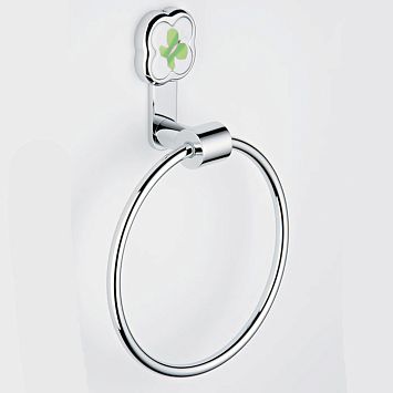 THG CAPUCINE VERT DECOR PLATINE Полотенцедержатель-кольцо 18см., декор зеленый, цвет: хром