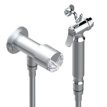 Душ гигиенический THG Le 9 Howlite  вентиль, 1.25 м шланг, крючок, вывод для душа и лейка с клапаном