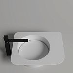 Salini Ninfea Раковина накладная 54х44,7х12 сдонный клапан, сифон из материала S-Stone, цвет белый матовый купить в Москве: интернет-магазин StudioArdo