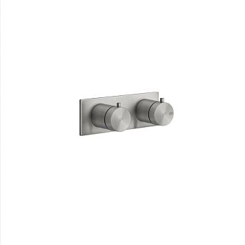 Gessi 316 Термостатический смеситель, с подключением на 3/4, фильтр, на 3 источника (внешняя часть), steel brushed