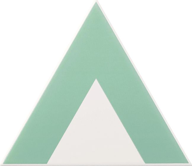 Керамическая плитка Petracers Triangolo Pinco Verde Su Bianco 17x17