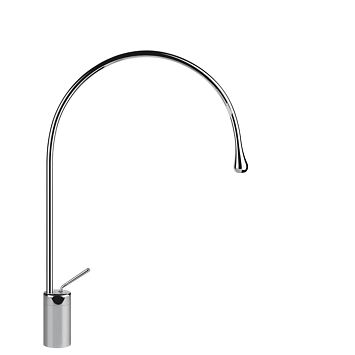 Gessi Goccia Смеситель для раковины на 1 отверстие, высокий, излив 387мм R=197, хром