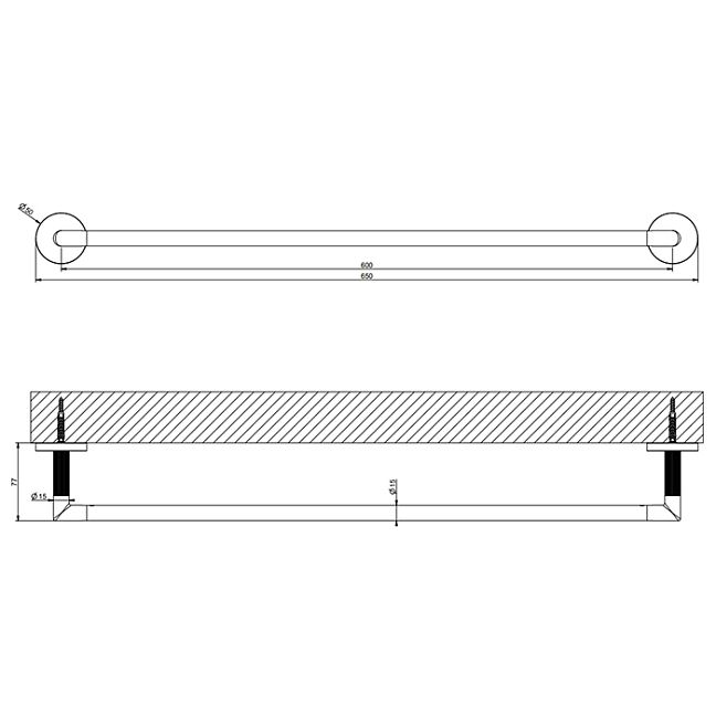 Gessi Ingranaggio Полотенцедержатель, 60 см, Finox Brushed Nickel
