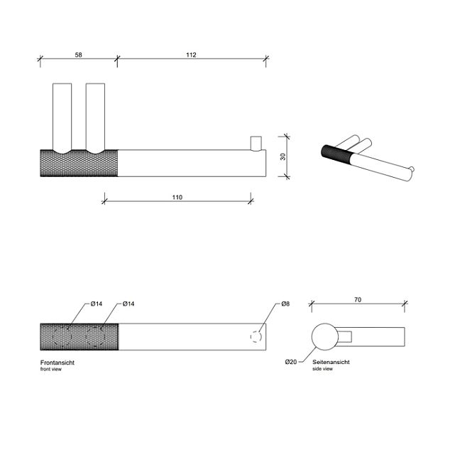 Decor Walther Club TPH1 Держатель туалетной бумаги, цвет: темная бронза / золото матовое