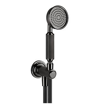 Gessi Venti20 Комплект для душа с ручным душем, шлангом 1500 мм., держателем с подводом воды, Black Metal PVD
