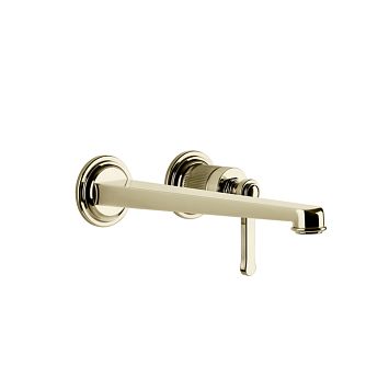 Gessi Venti20 Смеситель для раковины настенный, встраиваемый, однорычажный, излив 243 мм., внешняя часть, Brass PVD