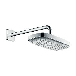 Hansgrohe Raindance Select E Верхний душ 300 2jet EcoSmart 9 л/мин с держателем хром-белый купить в Москве: интернет-магазин StudioArdo