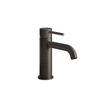 Gessi 316 Смеситель для раковины на 1 отверстие, без донного клапана, излив 123мм, brushed black metal pvd