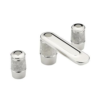 THG CORVAIR FIOR DI BOSCO Смеситель для раковины на 3 отверстия, для установки на мраморную столешницу, с донным клапаном, цвет: хром