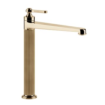 Gessi Venti20 Смеситель для раковины на 1 отверстие, однорычажный, высокий, в комплекте с донным клапаном, Warm Bronze PVD