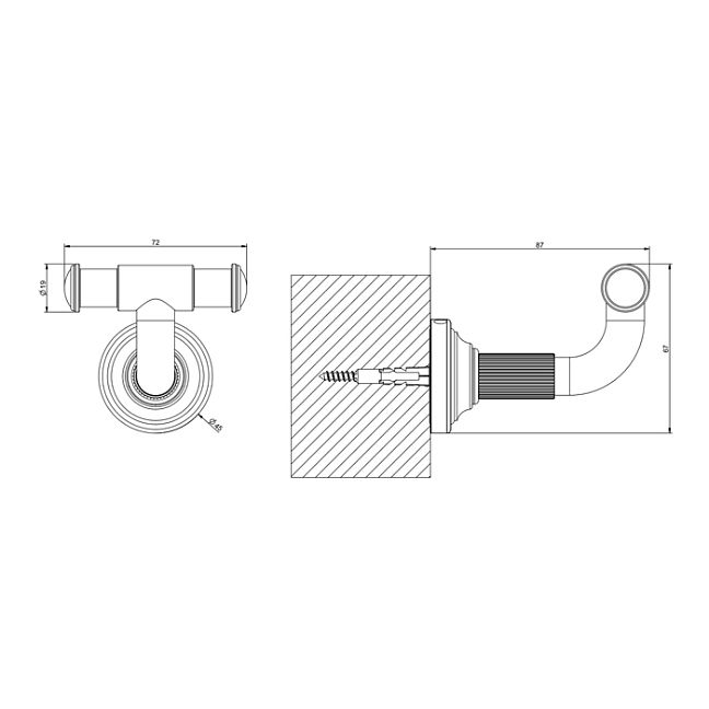 Gessi Venti20 Крючок двойной, Brass PVD