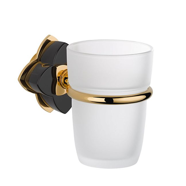 THG P&eacute;tale de cristal noir Стакан, подвесной, цвет: золото/черный хрусталь