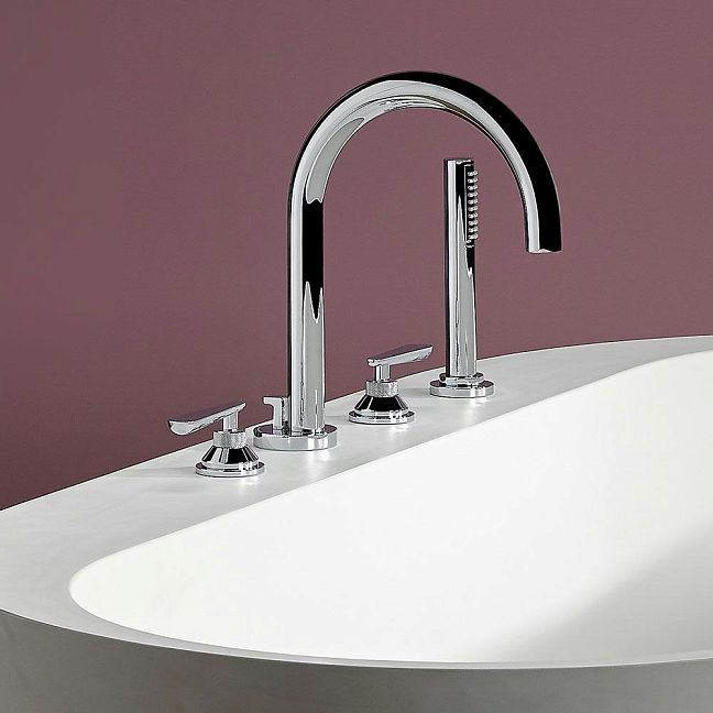 Смеситель для ванны THG Dean на 4 отв. с высоким изливом СУПЕР ГОЛИАФ