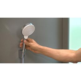 Ручной душ Hansgrohe Crometta 1jet Porter 10см., с держателем, цвет: белый/хром купить в Москве: интернет-магазин StudioArdo