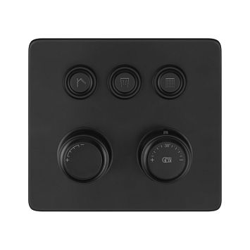Gessi Hi-Fi Eclectic Смеситель для душа настенный встраиваемый, термостатический, с 3 запорными кнопками, Black XL