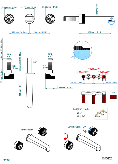 Излив для раковины THG Zoom.5 с емкостным электронным датчиком, со сливом, настенный