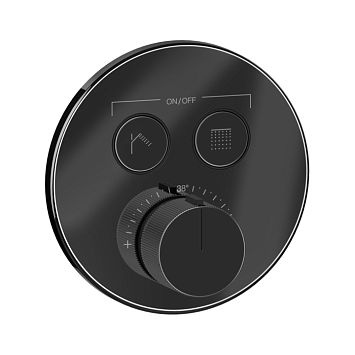 Gessi HI-FI Comfort Смеситель настенный встраиваемый, термостатический, с 2 запорными кнопками, Black Metal PVD