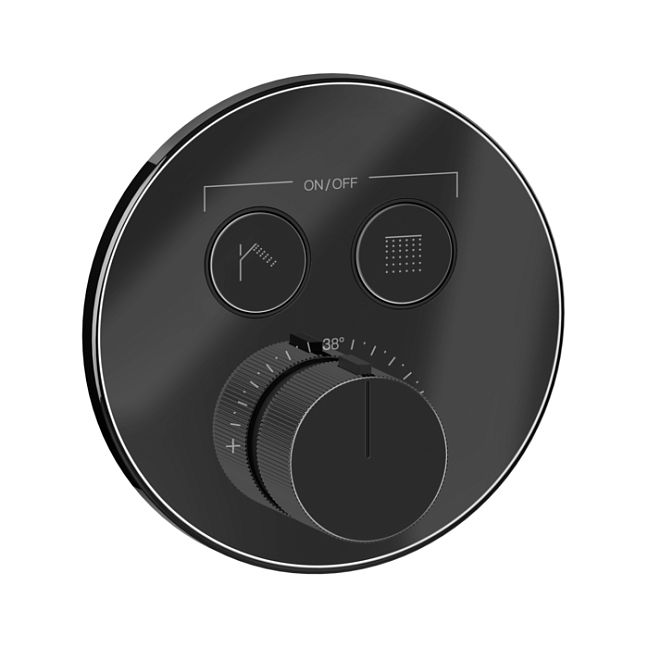 Gessi HI-FI Comfort Смеситель настенный встраиваемый, термостатический, с 2 запорными кнопками, Black Metal PVD