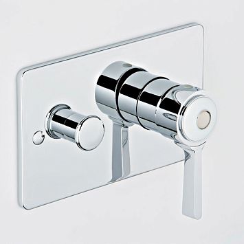 THG CAPUCINE VERT DECOR PLATINE Смеситель для душа встраиваемый, однорычажный, с переключателем, внешняя часть, декор платина, цвет: хром