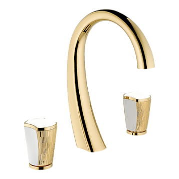 Смесители THG Infini white porcelain with gold decor