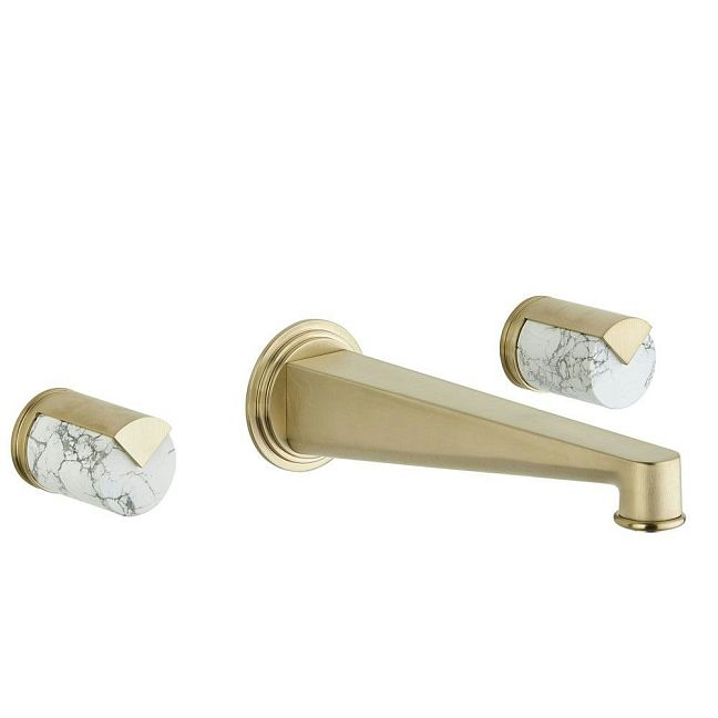 Внешняя часть смесителя THG Le 9 Howlite встраиваемого в стену для раковины на три отверстия с изливом СУПЕР ГОЛИАФ- без выпуска