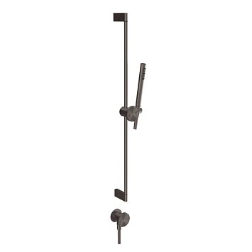 Gessi Origini Штанга в комплекте с душевой лейкой, шланг 1,50 м и вывод воды. в компл с отд вставкой, Black Metal Brushed PVD