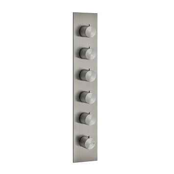 Gessi 316 Встраиваемый термостатический смеситель на 5 источников, резьба 3/4 (внешние части), steel brushed