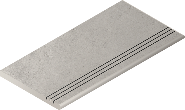 Italon Керамогранитная ступень Millennium X2 Gradino Round DX Silver 30x60 Grip