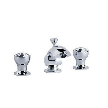 Смеситель для маленькой раковины , на три отверстия  ½" Joerger Palazzo Crystal 605.30.200.xxx