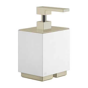 Gessi Rettangolo Дозатор для жидкого мыла настольный белый, Warm Bronze Br PVD