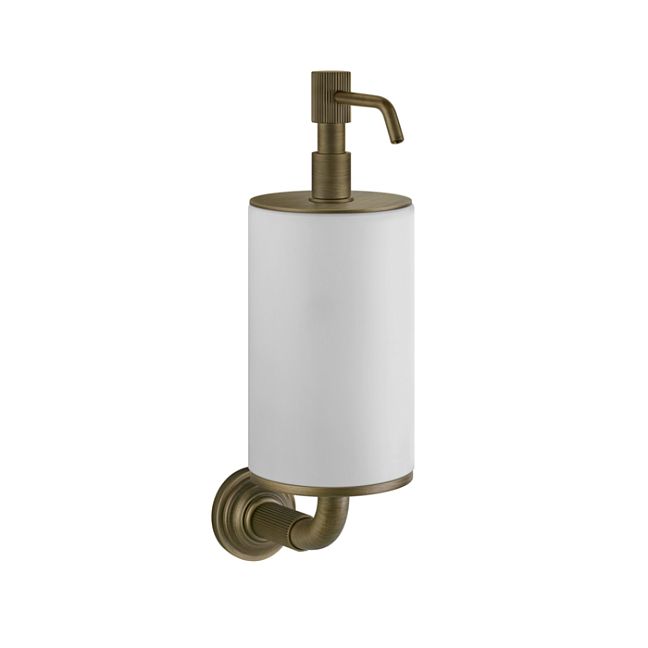 Gessi Venti20 Дозатор для жидкого мыла подвесной, белый, фурнитура Antique Brass