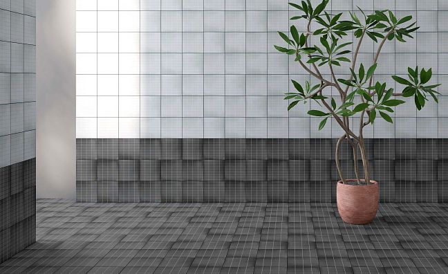 Mutina Керамическая плитка Aurore Charcoal Grid S 20,5x20,5