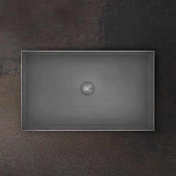 Gessi 316 Раковина 600x350 мм., для установки на столешницу, без перелива, нержавеющая сталь, Steel Brushed