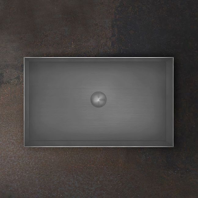 Gessi 316 Раковина 600x350 мм., для установки на столешницу, без перелива, нержавеющая сталь, Steel Brushed