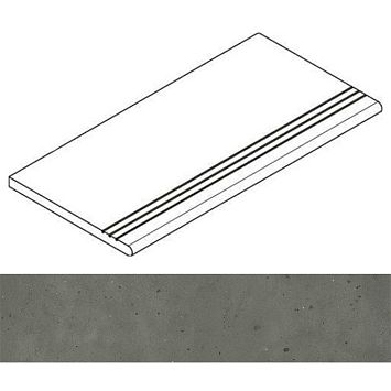 Italon Керамогранит Avantgarde x2 Black Gradino Round Grip 30x120 Dx