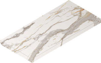 Italon Керамогранитная ступень Charme Evo Scalino Ang. SX Calacatta 33x60 Nat