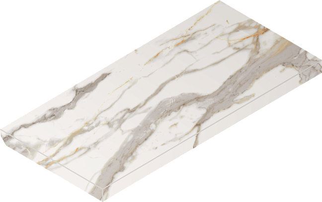 Italon Керамогранитная ступень Charme Evo Scalino Ang. SX Calacatta 33x60 Nat