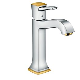 Смеситель для раковины Hansgrohe Metropol на 1 отв., цвет: хром/золото купить в Москве: интернет-магазин StudioArdo