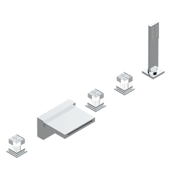 Смеситель THG Soho на борт ванны + ручной душ с прогрессивным смесителем